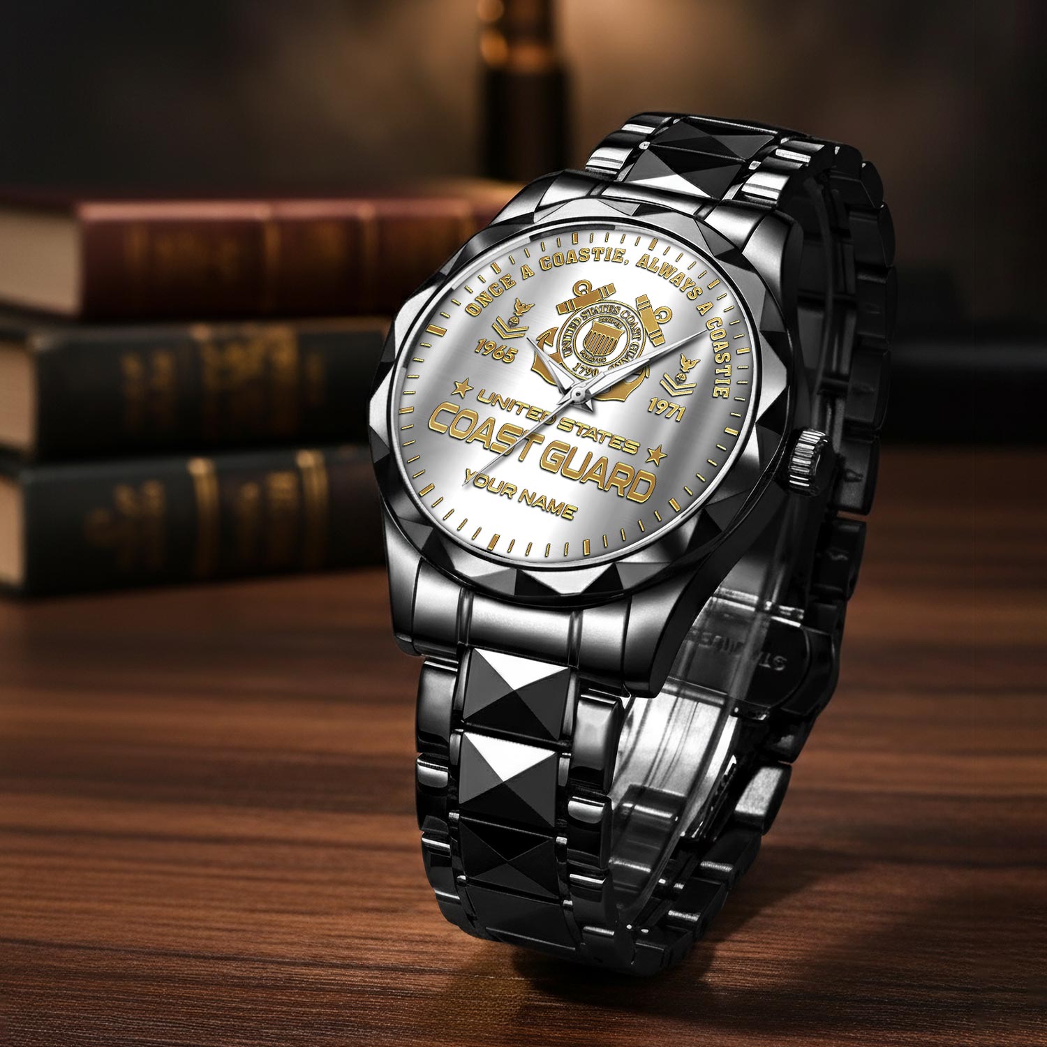 US Coast Guard, Honor The Fallen - Diamond-Cut Bezel Watch - Image 3