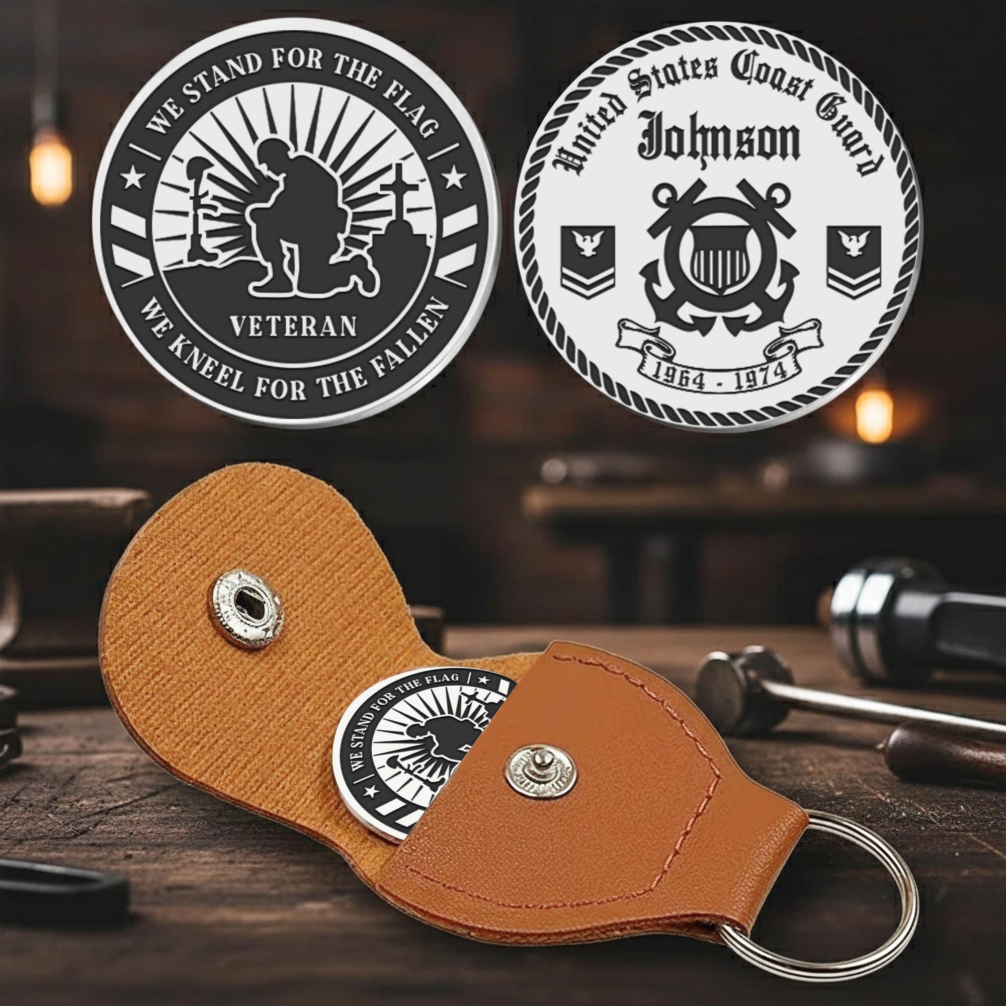 US Coast Guard, Duty, Honor, Country - Military Engraved Challenge Coin - Image 2