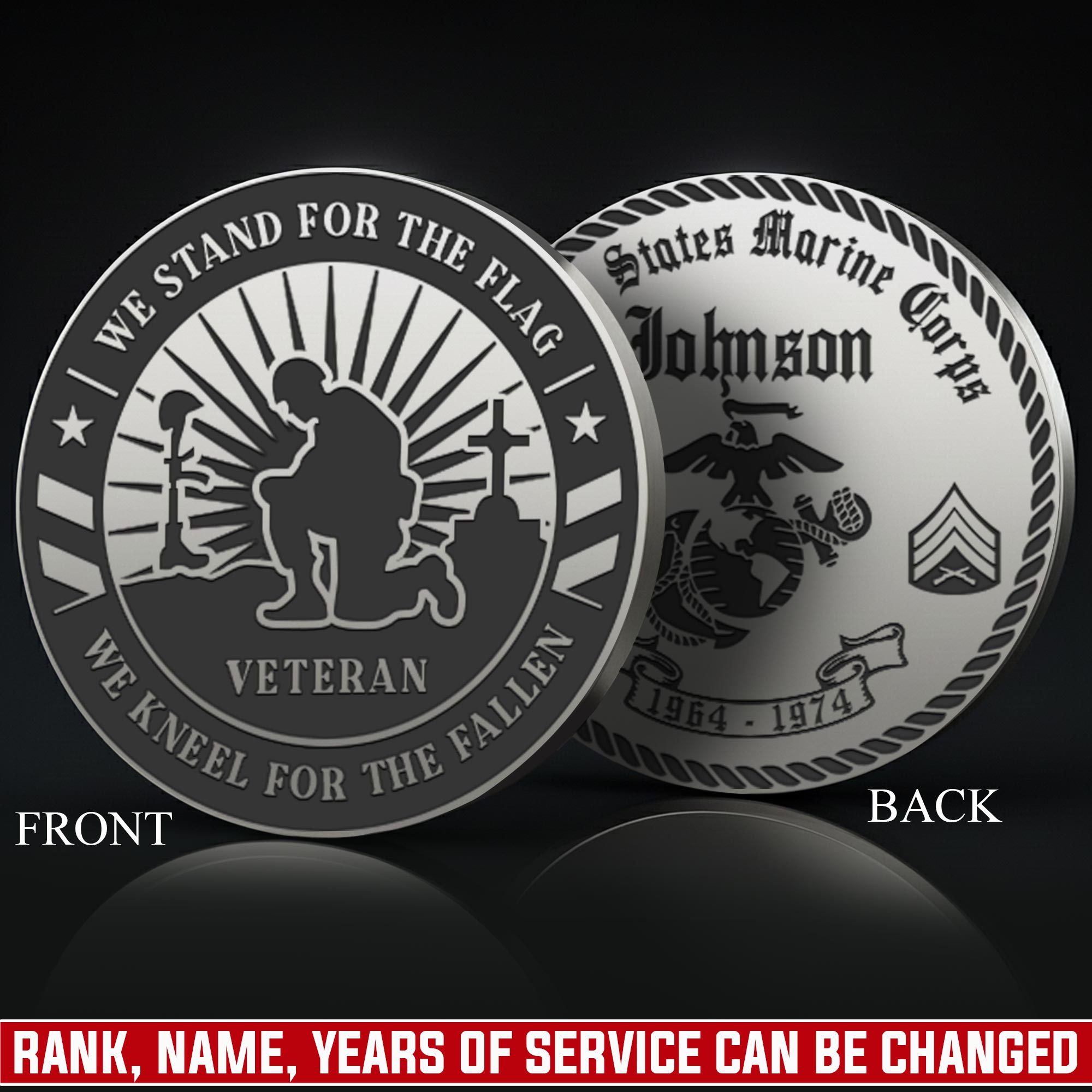 US Marine Corps, W 3 Marines Chief Warrant Officer 3 - Military Engraved Challenge Coin