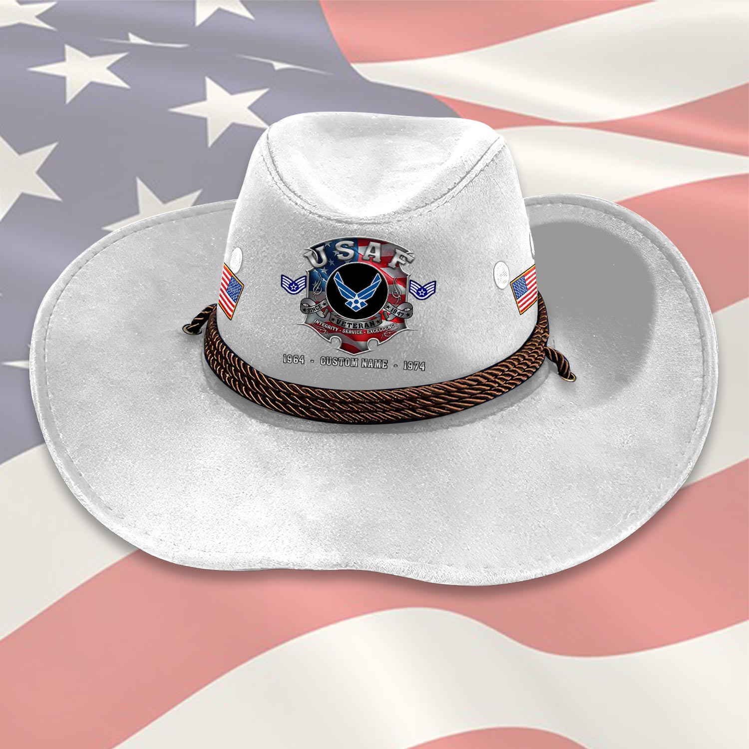US Air Force , I Walked The Walk - Cowboy Hat - Image 6
