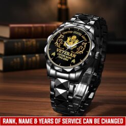 US Army, Honoring All Who Served - Diamond-Cut Bezel Watch