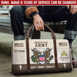 US Army, American By Birth, Veteran By Choice - Travel Bag - Size L: 20.4 x 9.4 x 10.2 inches