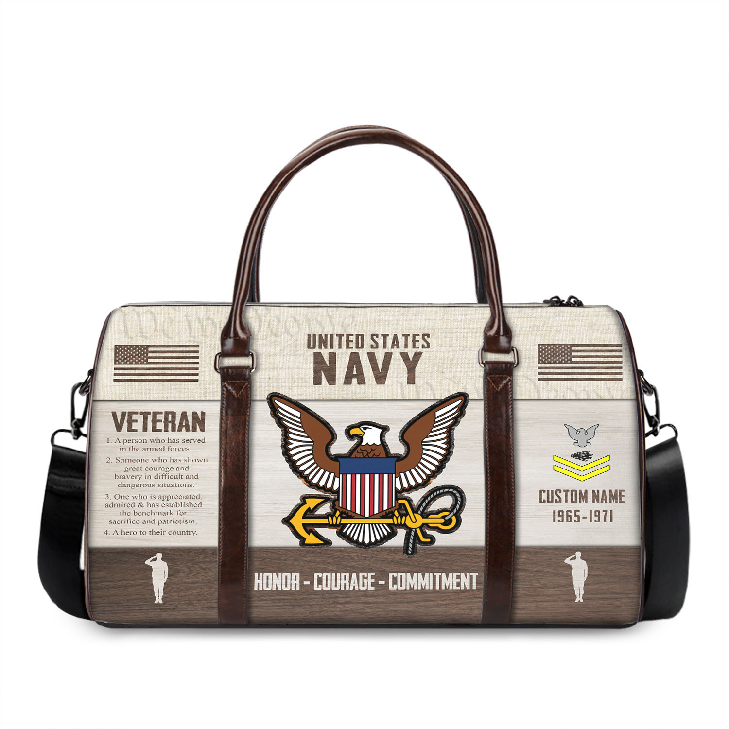 US Navy, E 3 White - Travel Bag - Size L: 20.4 x 9.4 x 10.2 inches - Image 3