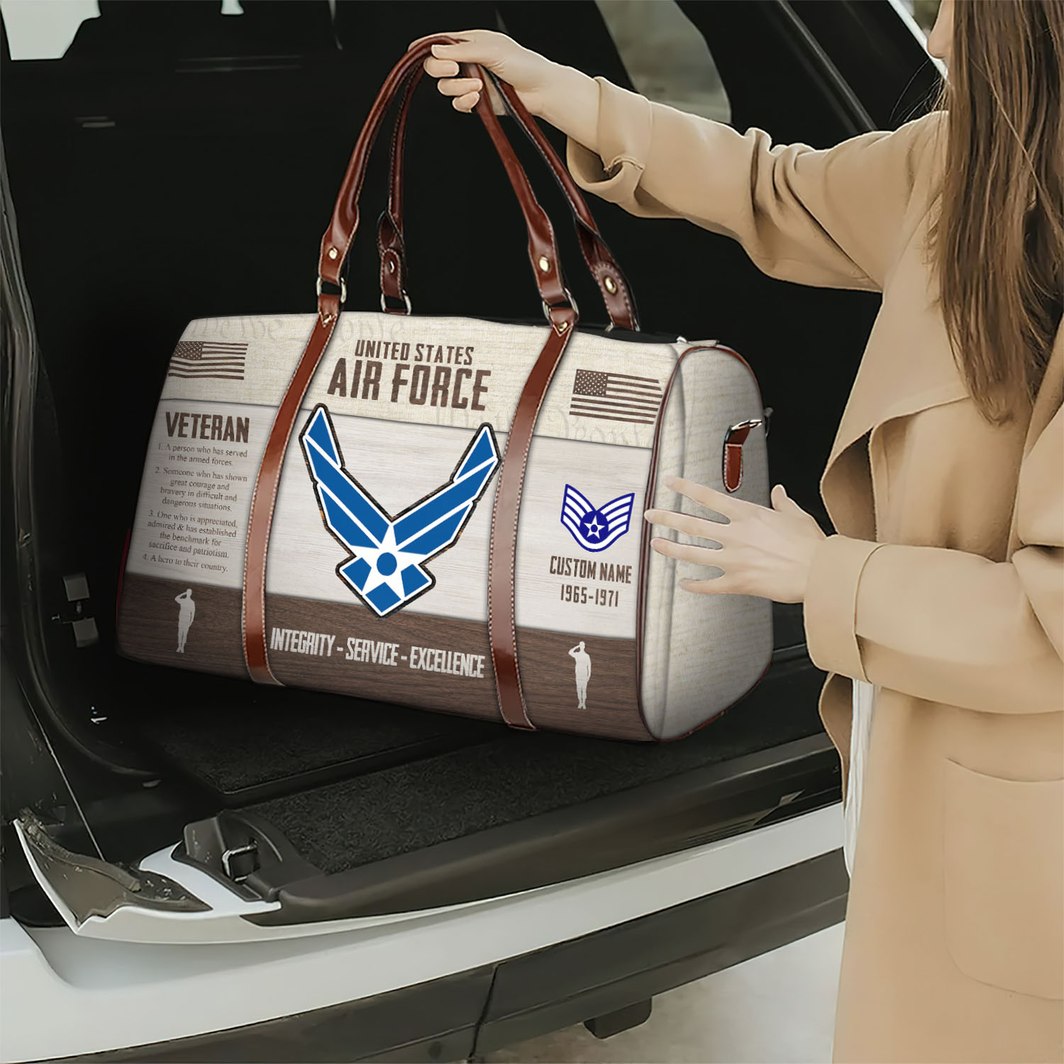 US Air Force, Service Before Self - Travel Bag - Size L: 20.4 x 9.4 x 10.2 inches - Image 2