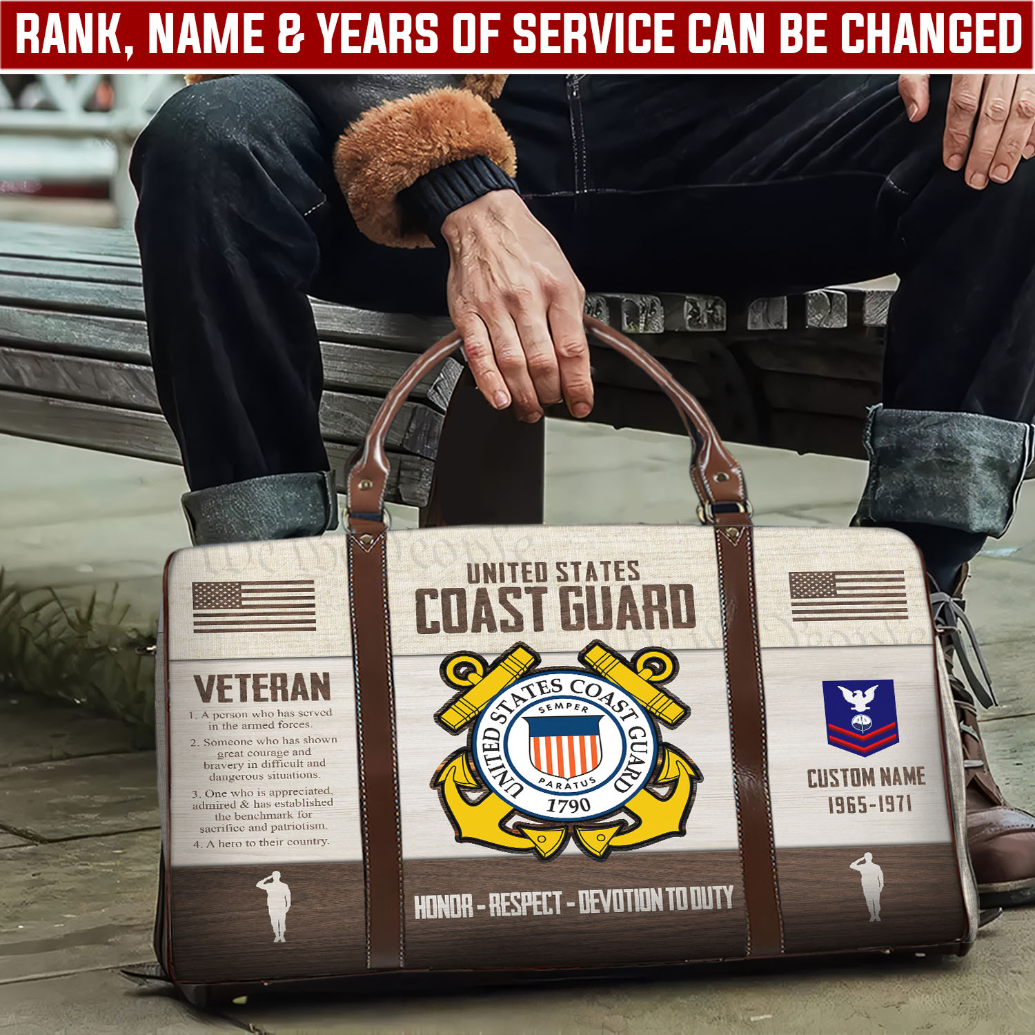 US Coast Guard, Life And Pride - Travel Bag - Size L: 20.4 x 9.4 x 10.2 inches