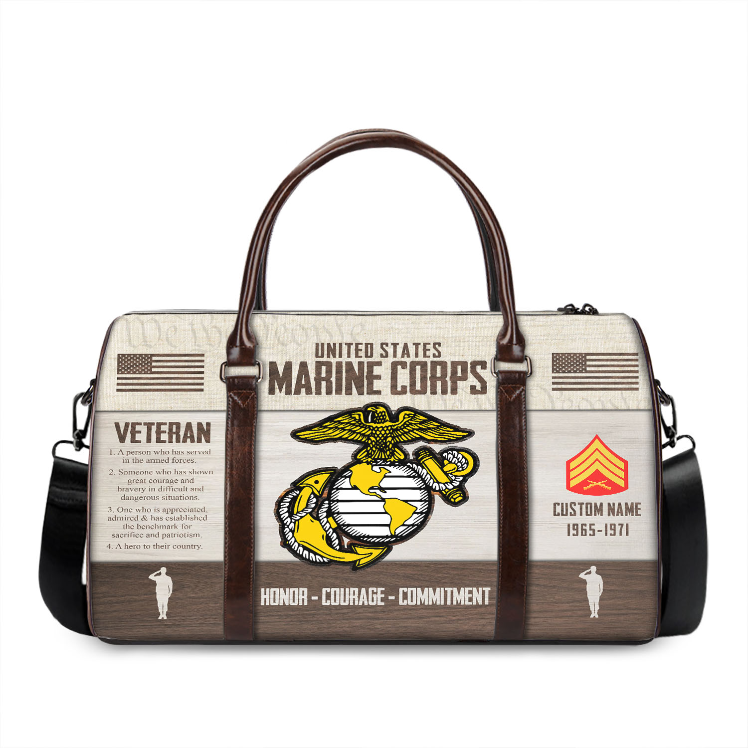 US Marine Corps, O 3 Marines Captain - Travel Bag - Size L: 20.4 x 9.4 x 10.2 inches - Image 3