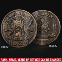 US Army, American By Birth, Veteran By Choice - Military Printed Challenge Coin