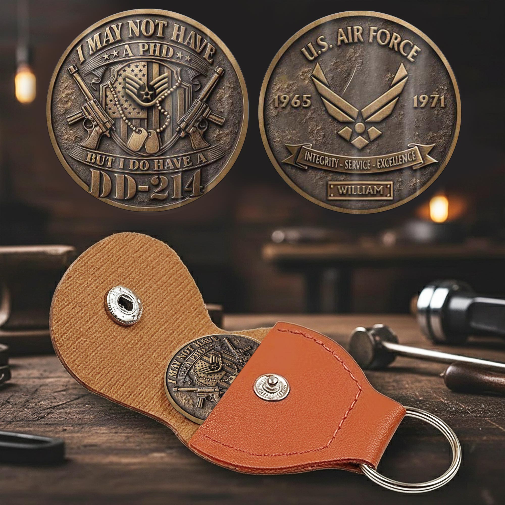 US Air Force, E 5 Air Force Staff Sergeant - Military Printed Challenge Coin - Image 2