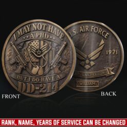 US Air Force, E 5 Air Force Staff Sergeant - Military Printed Challenge Coin