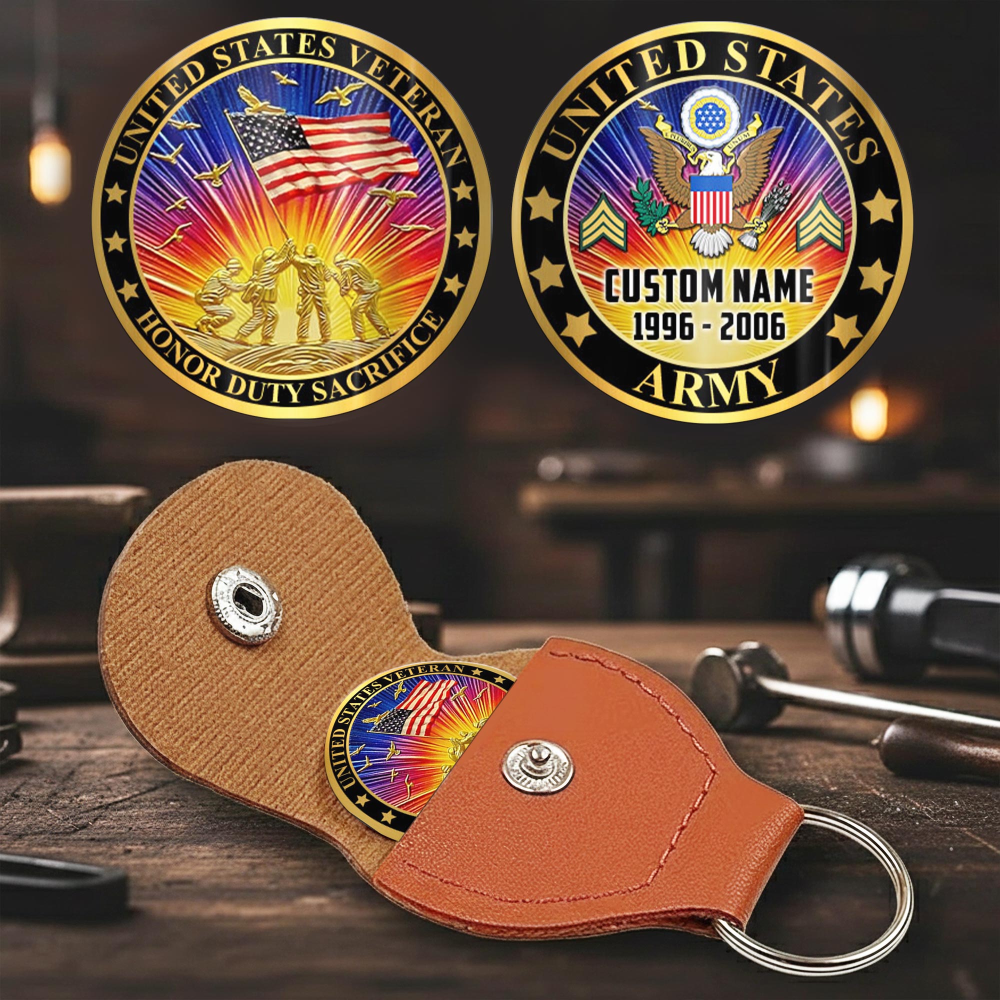 US Army, No One Gets Left Behind - Military Printed Challenge Coin - Image 2