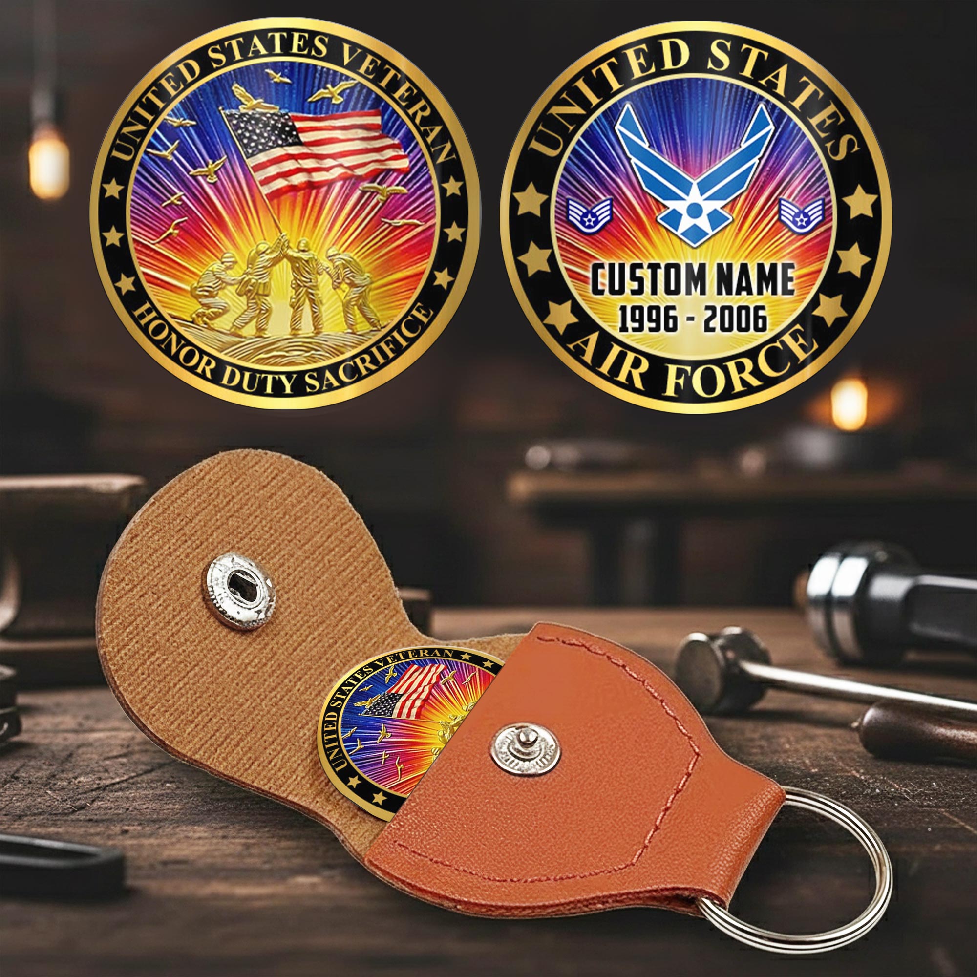 US Air Force, E 4 Air Force Sergeant - Military Printed Challenge Coin - Image 2