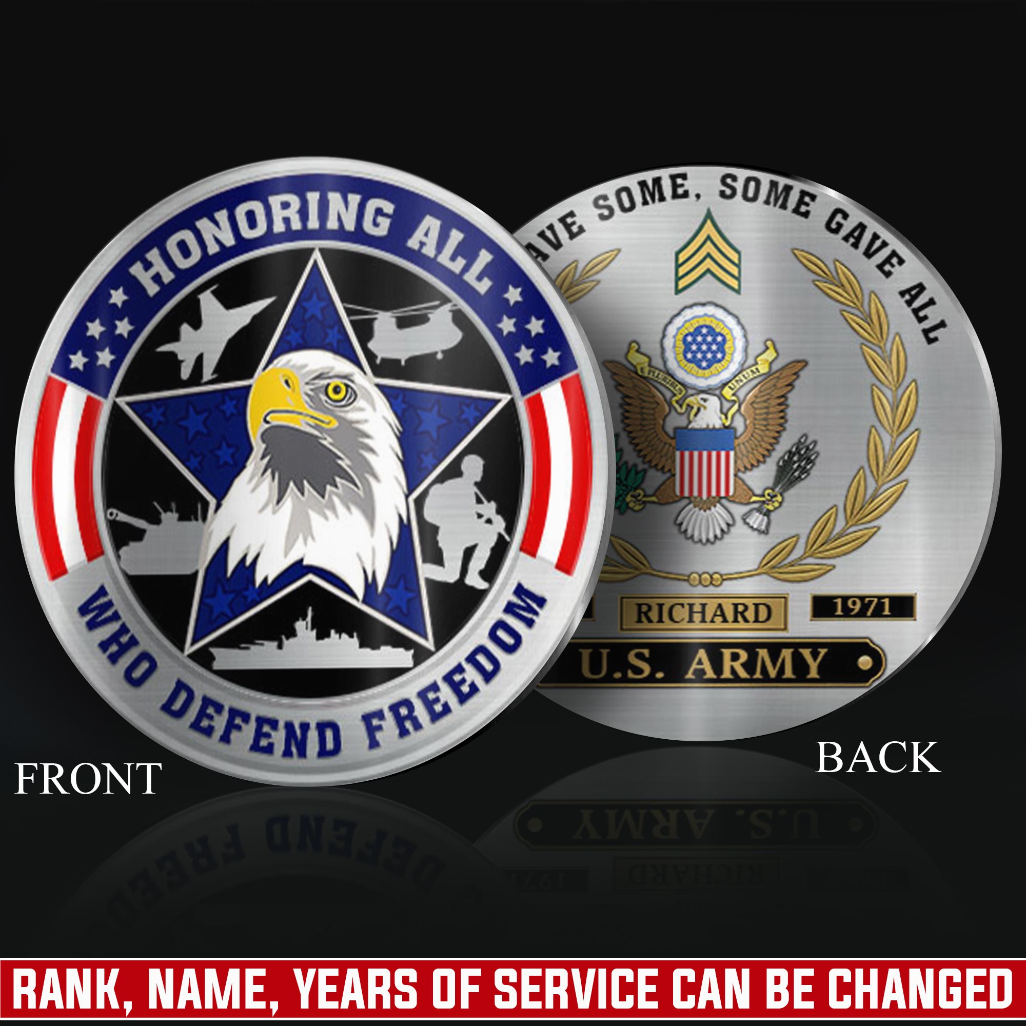 US Army, I Walked The Walk - Military Printed Challenge Coin