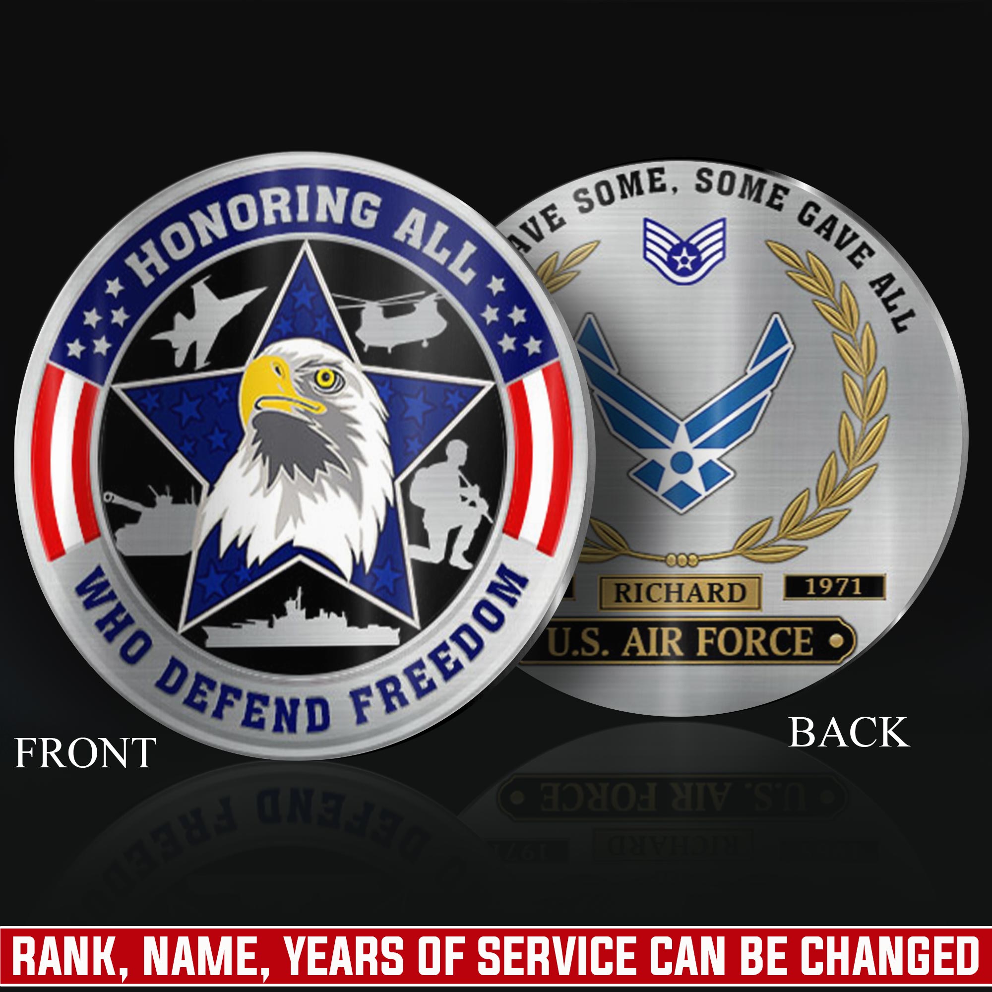 US Air Force, E 9 Air Force Command Chief Master Sergeant - Military Printed Challenge Coin