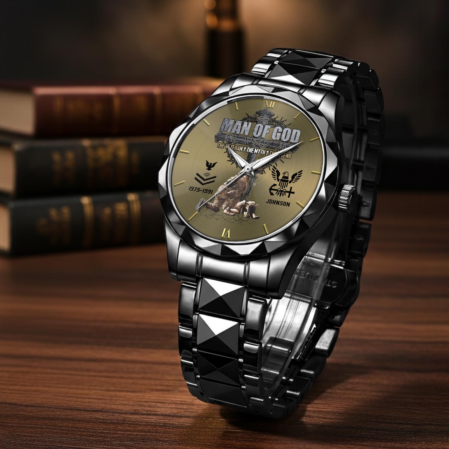 US Navy, E 3 White - Diamond-Cut Bezel Watch - Image 3