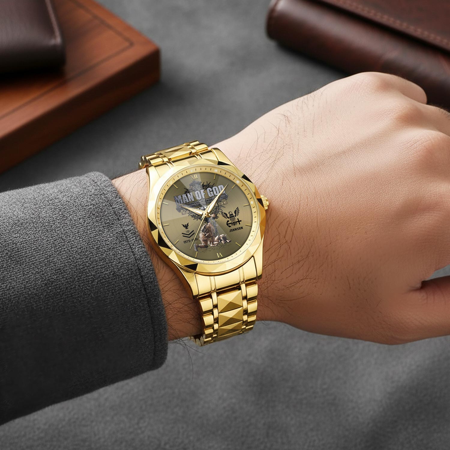 US Navy, E 3 White - Diamond-Cut Bezel Watch - Image 5