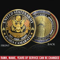 US Army, Served With Pride - Military Printed Challenge Coin