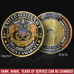 US Navy, Anchors Aweigh - Military Printed Challenge Coin