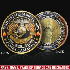 US Marine Corps, E 8 Marines First Sergeant - Military Printed Challenge Coin