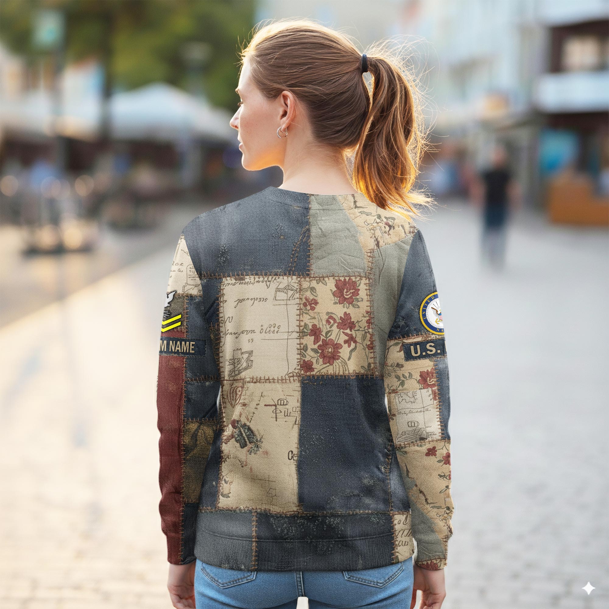 US Navy, E 2 Blue - Women Sweatshirt - Image 3