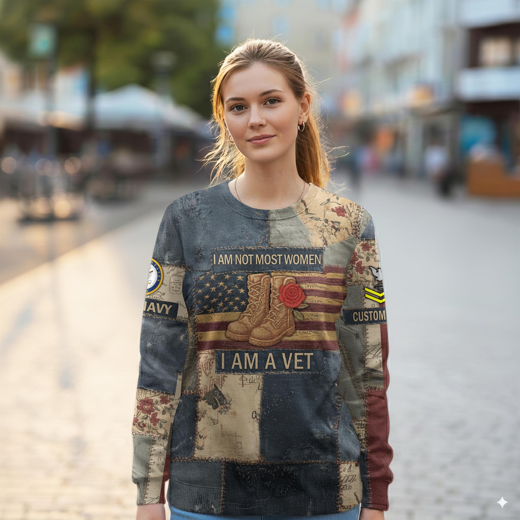 US Navy, E 2 Blue - Women Sweatshirt - Image 2