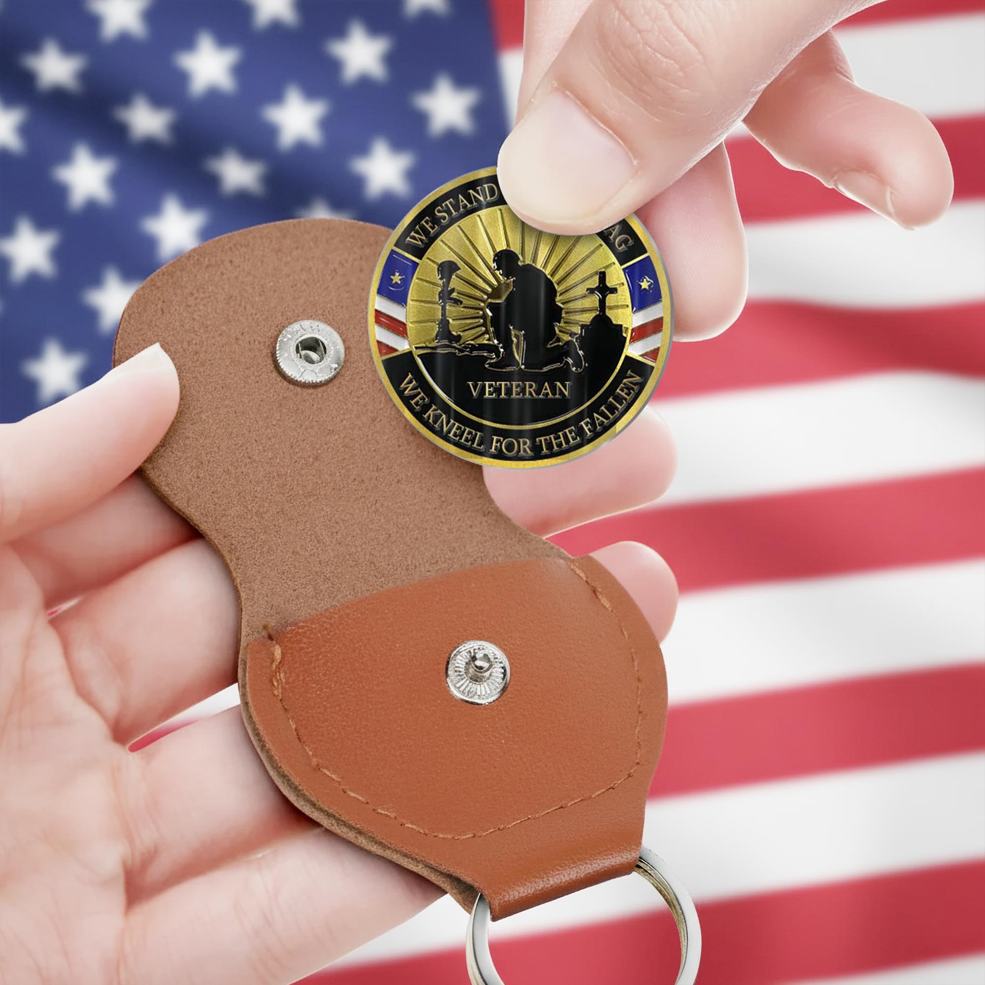 US Army, Land Of The Free, Because Of The Brave - Military Printed Challenge Coin - Image 3