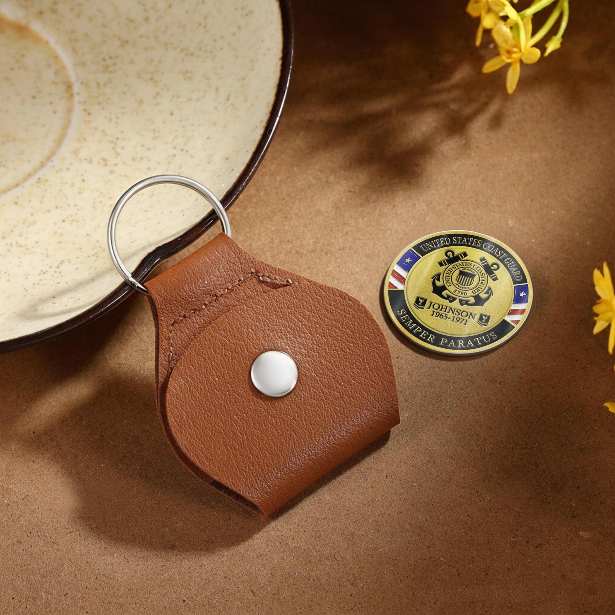 US Coast Guard, E 7 Red - Military Printed Challenge Coin - Image 4