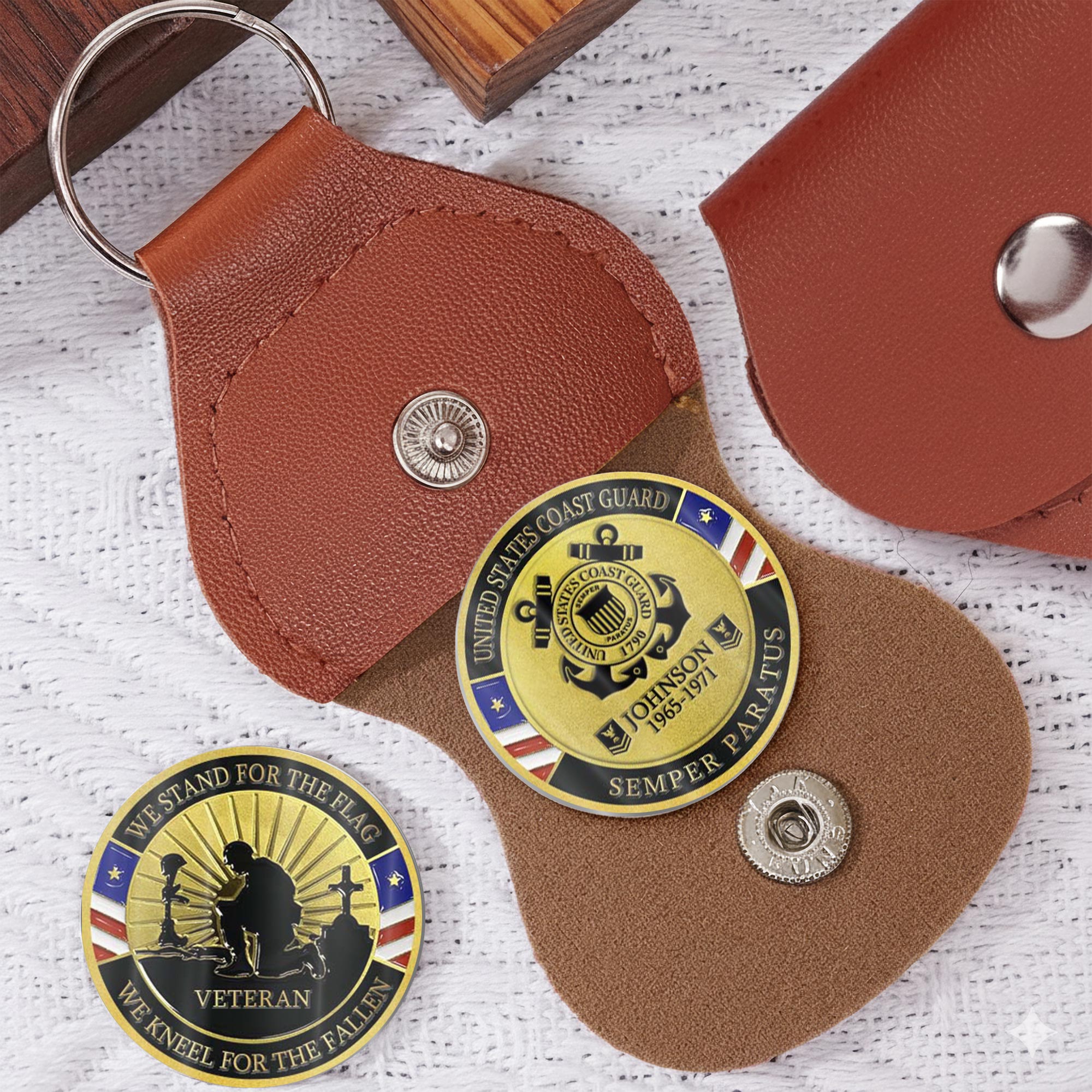 US Coast Guard, E 7 Red - Military Printed Challenge Coin - Image 5