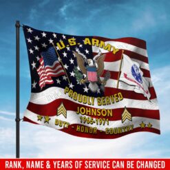 US Army, Honor, Duty, Service - Flying Flag 4×6 Feet(123×183 Cm)