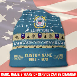 US Coast Guard, Land Of The Free, Because Of The Brave - Full-Printed Beanie Hat