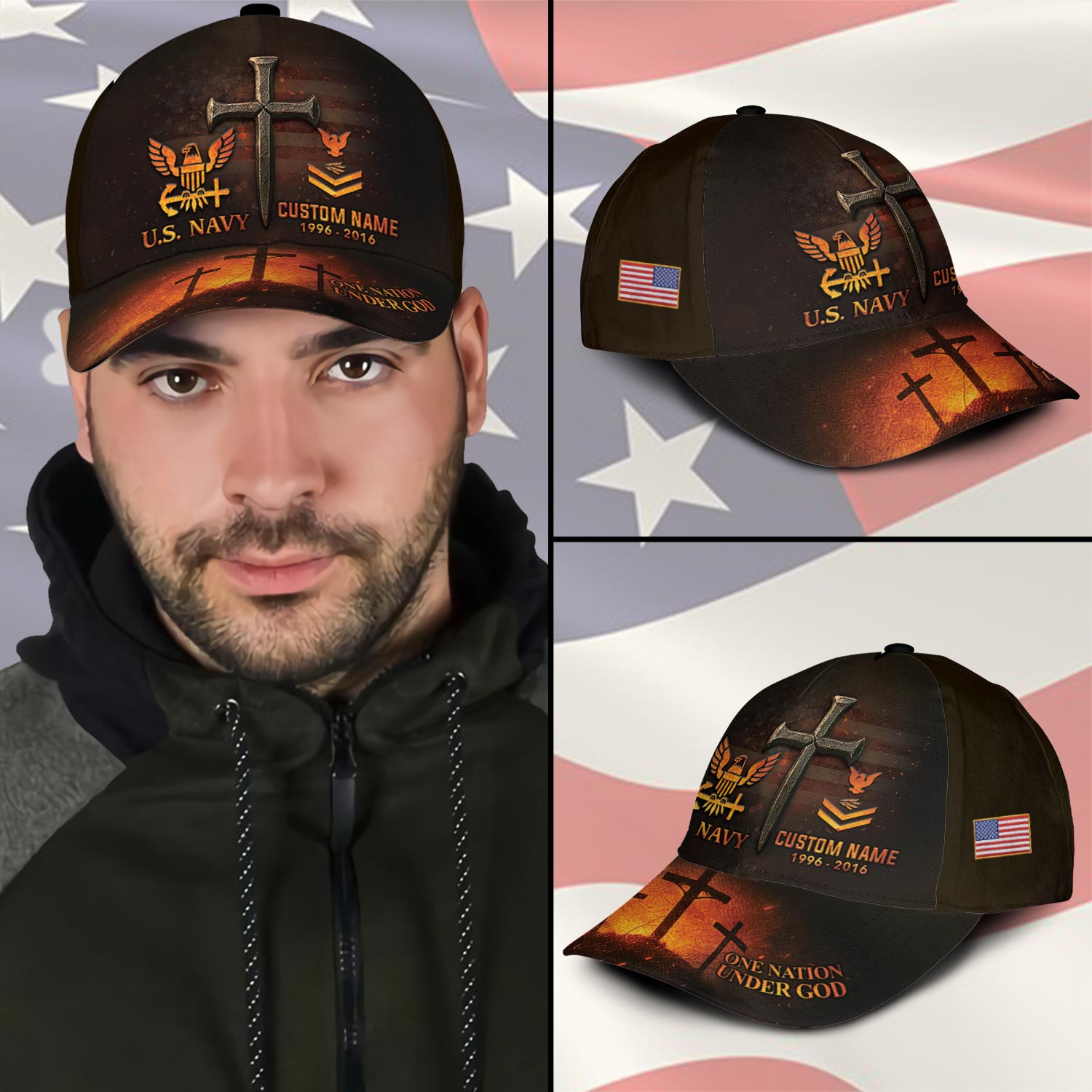 US Navy, E 8 Gold - Classic Cap - Image 3