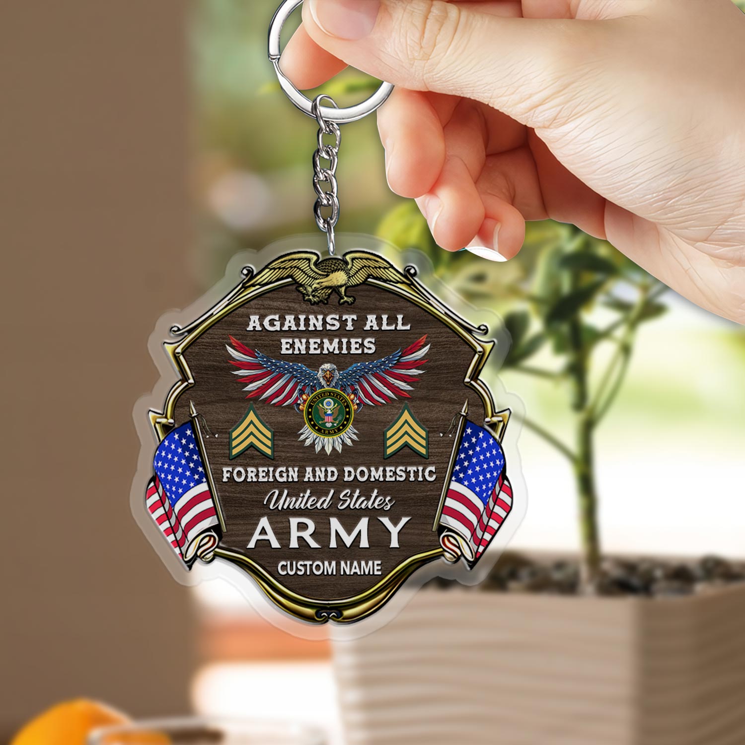 US Army, O 6 Army Colonel - Acrylic Keychain - Image 2