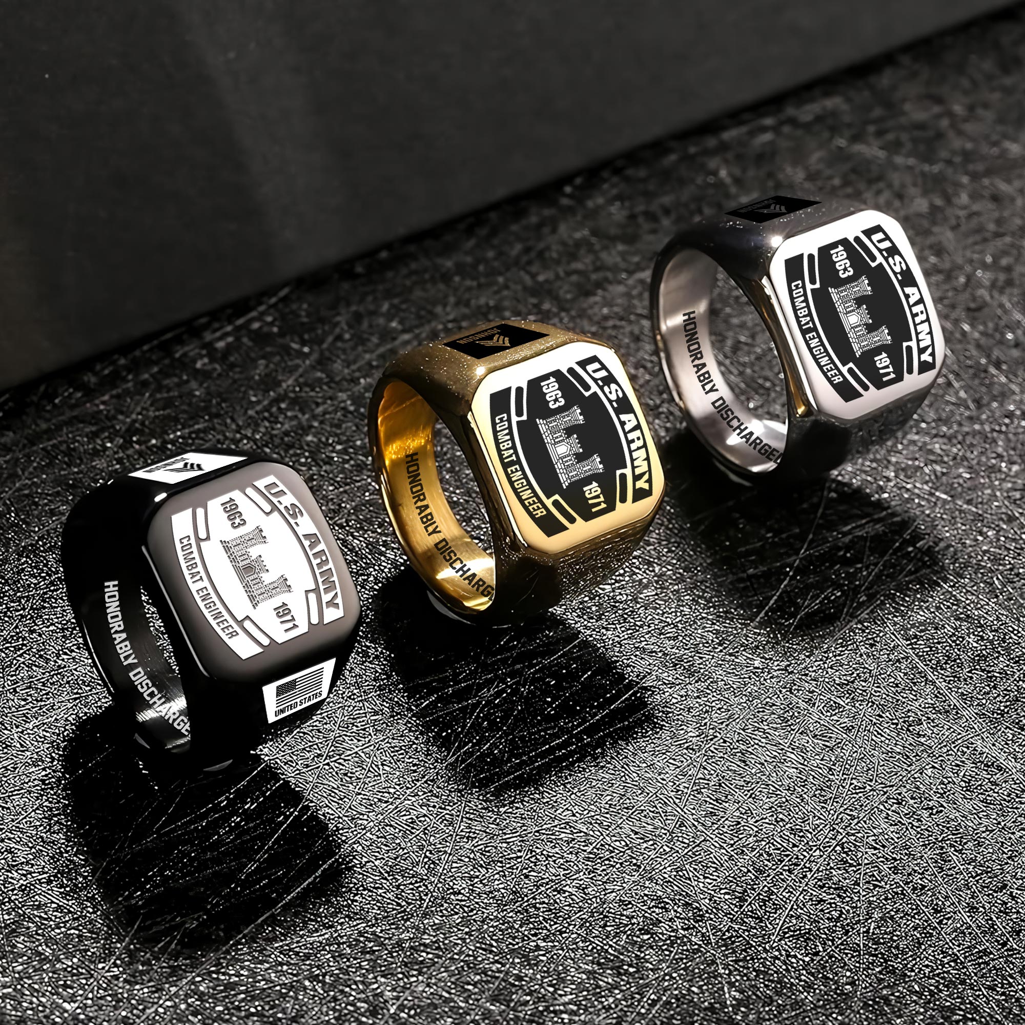 Army Branch, Be All You Can Be - Engraved Men's Ring - Image 7