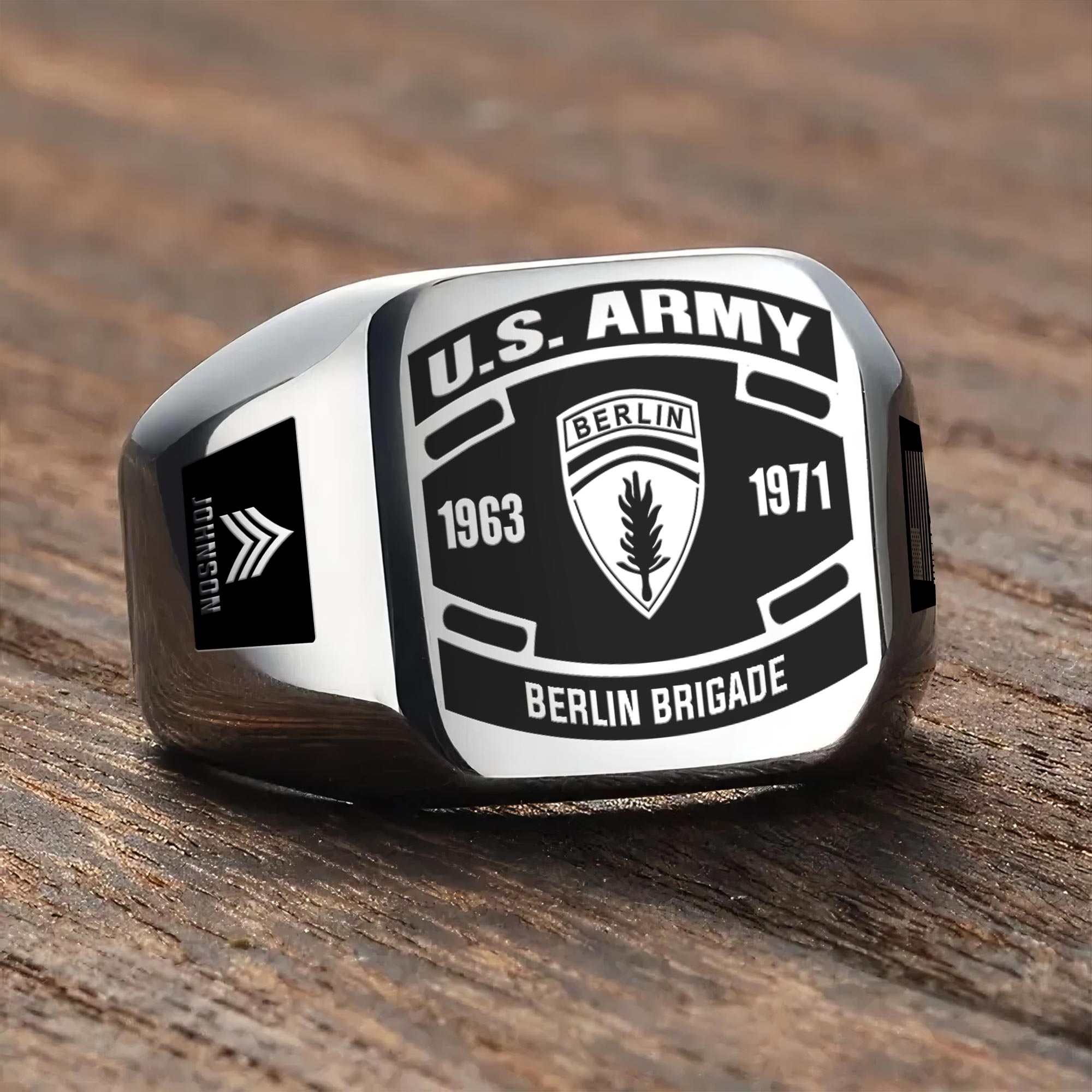 Army Division, W 2 Army Chief Warrant Officer 2 - Engraved Men's Ring - Image 3