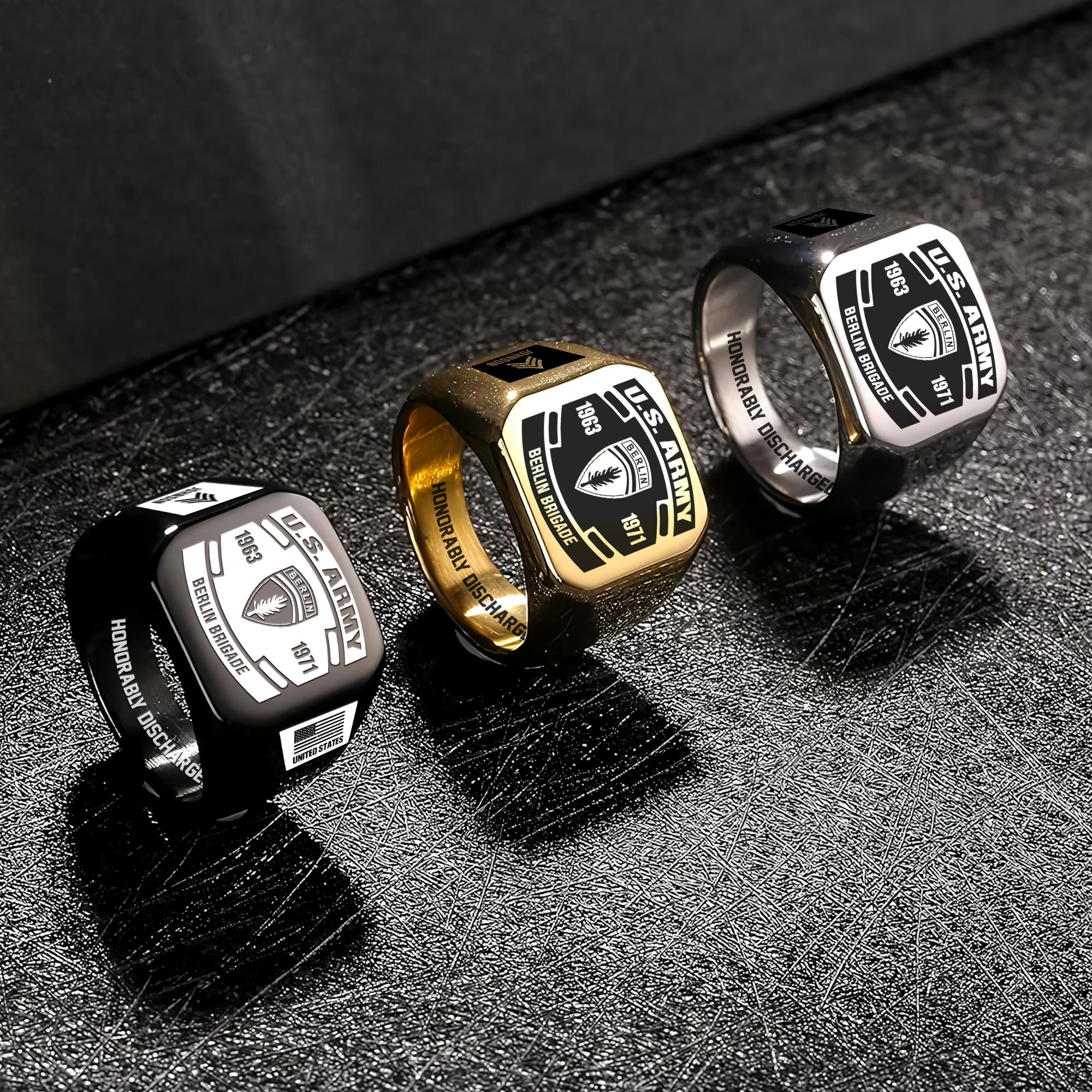 Army Division, W 2 Army Chief Warrant Officer 2 - Engraved Men's Ring - Image 7