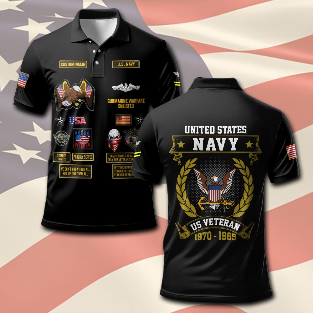 Navy Badge, The Sea is Ours - Polo Shirt