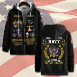 Navy Rating, E 3 White - Zip Hoodie