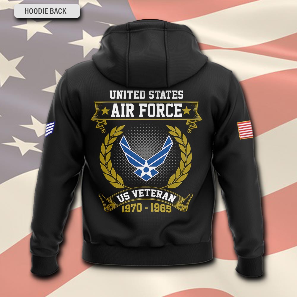 Air Force Badge, Duty, Honor, Country - Hoodie - Image 3