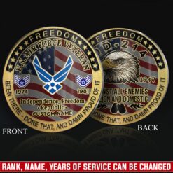 US Air Force, Honor The Fallen - Military Printed Challenge Coin