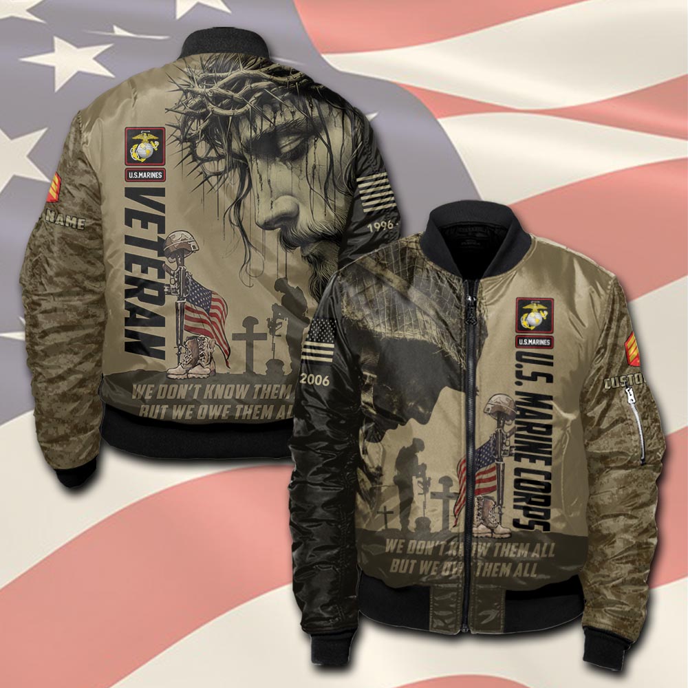 US Marine Corps, Proud Veteran - Bomber Jacket
