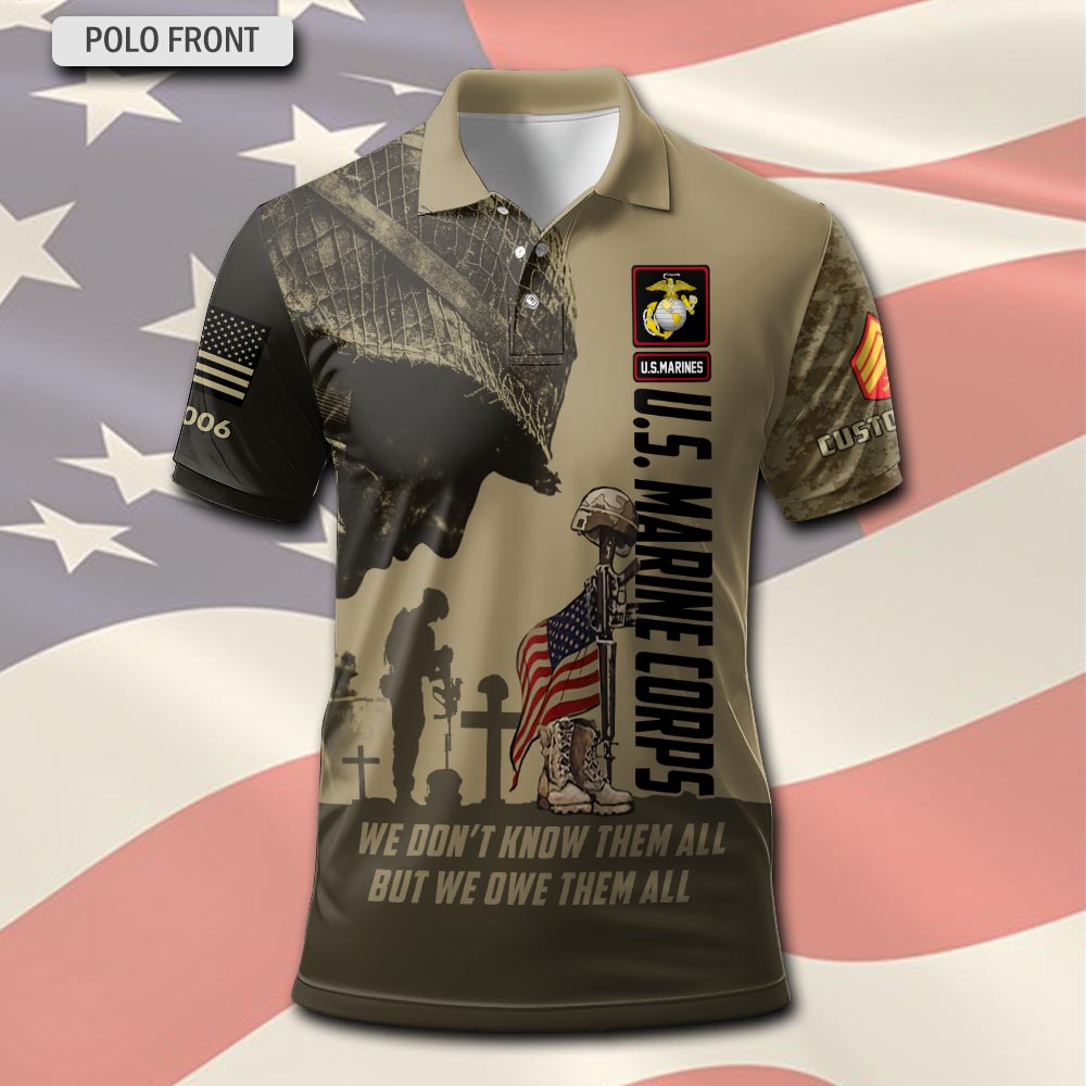 US Marine Corps, E 6 Marines Staff Sergeant - Polo Shirt - Image 2