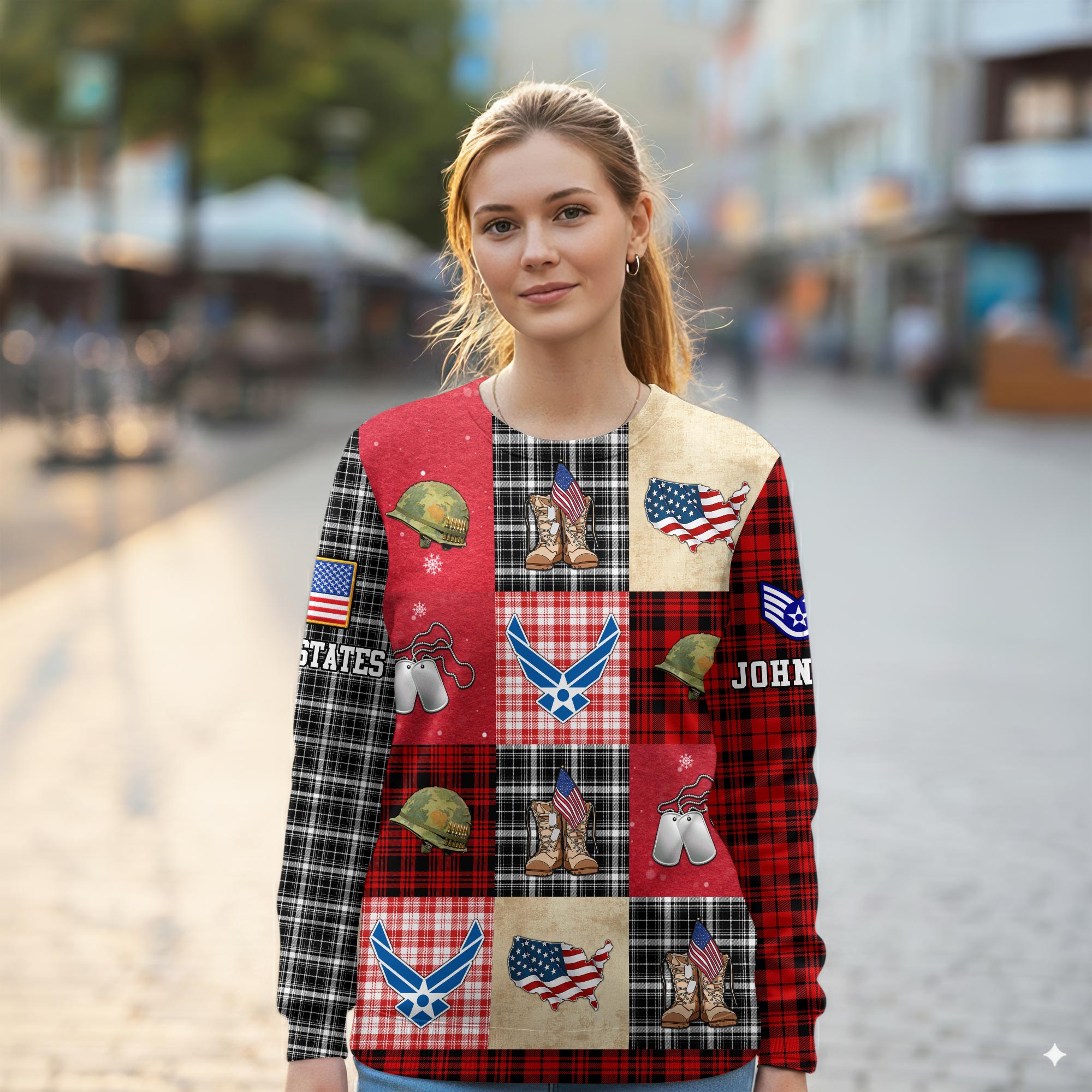 US Air Force , Defender of Freedom - Women Sweatshirt - Image 2