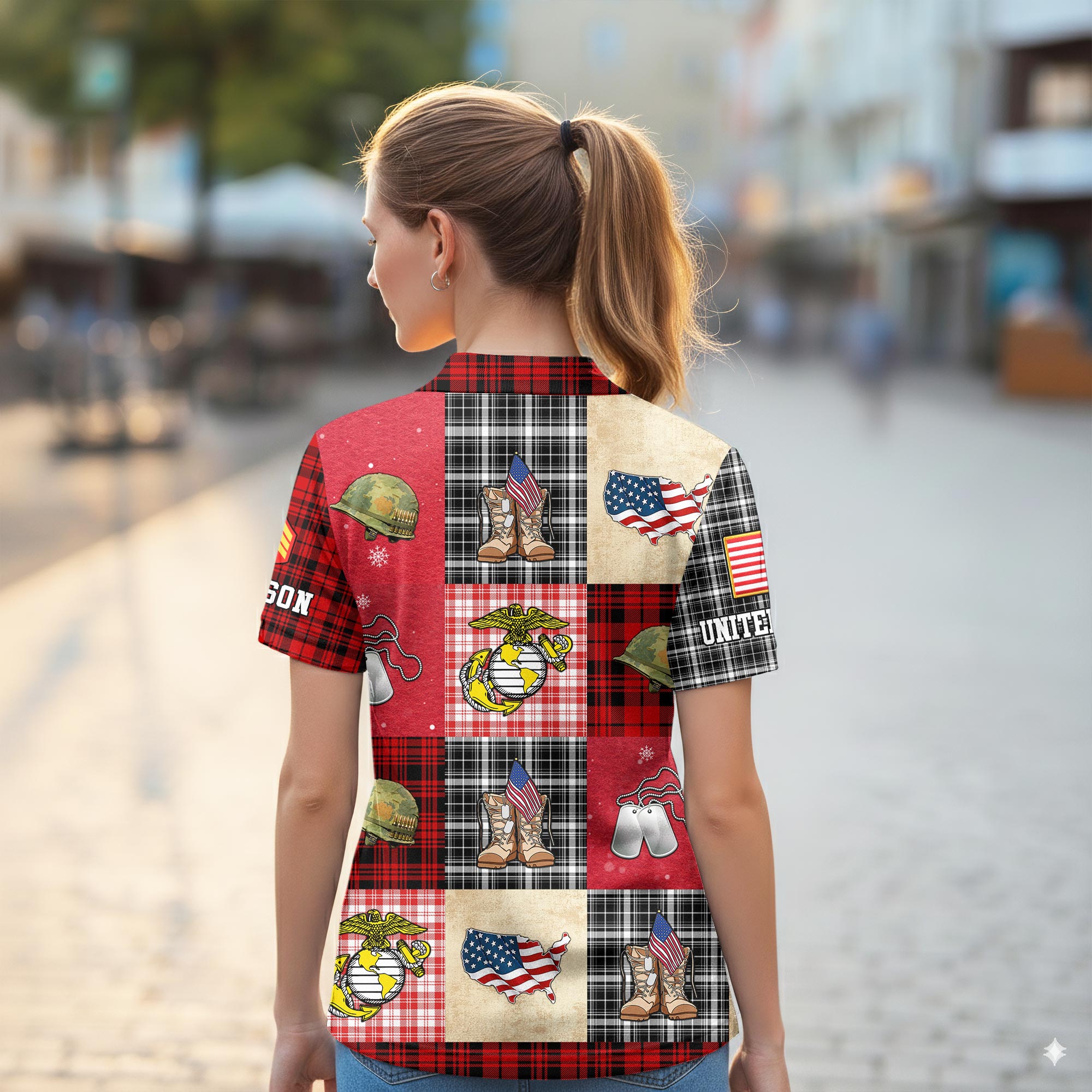 US Marine Corps, E 9 Marines Master Gunnery Sergeant - Women Polo Shirt - Image 3