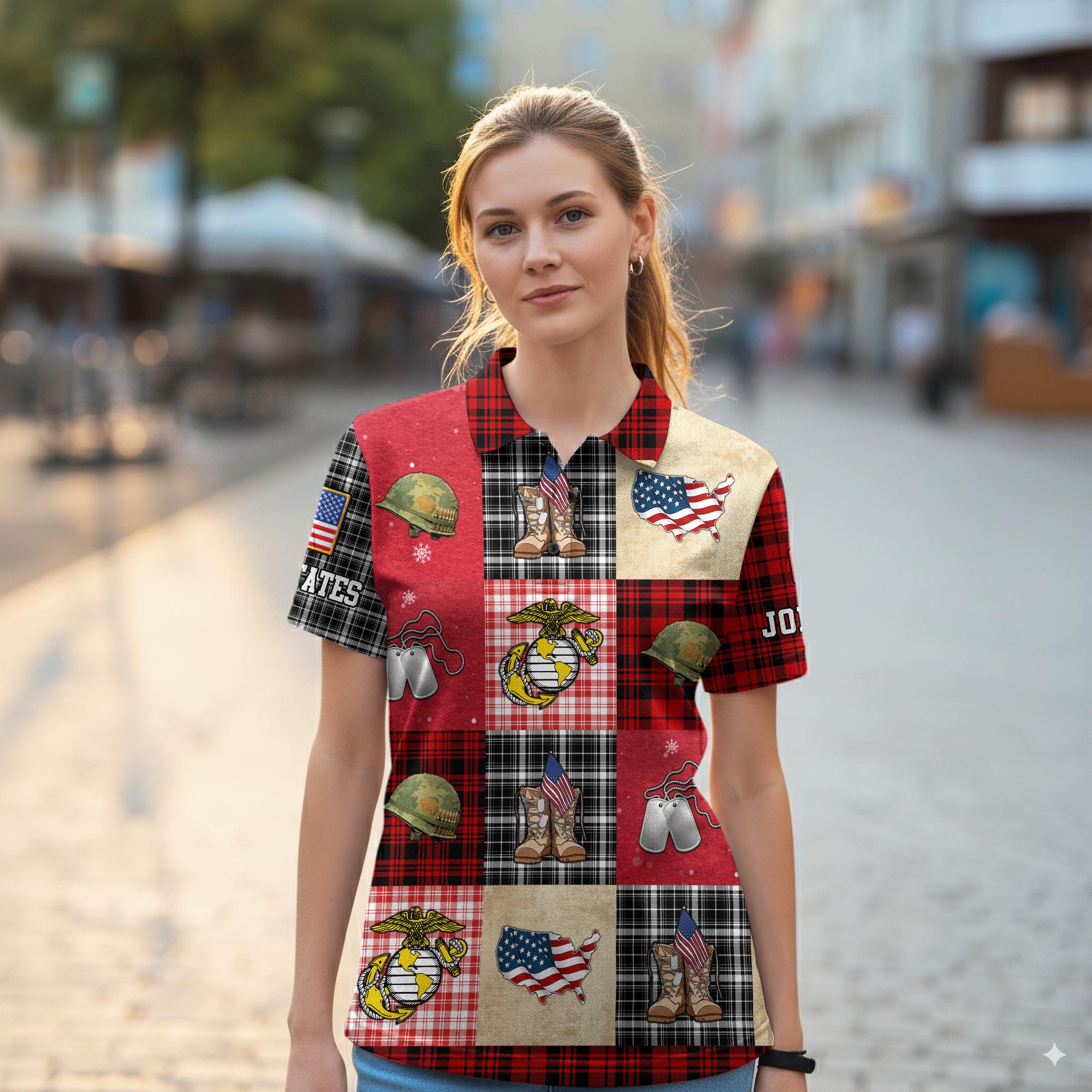 US Marine Corps, E 9 Marines Master Gunnery Sergeant - Women Polo Shirt - Image 2