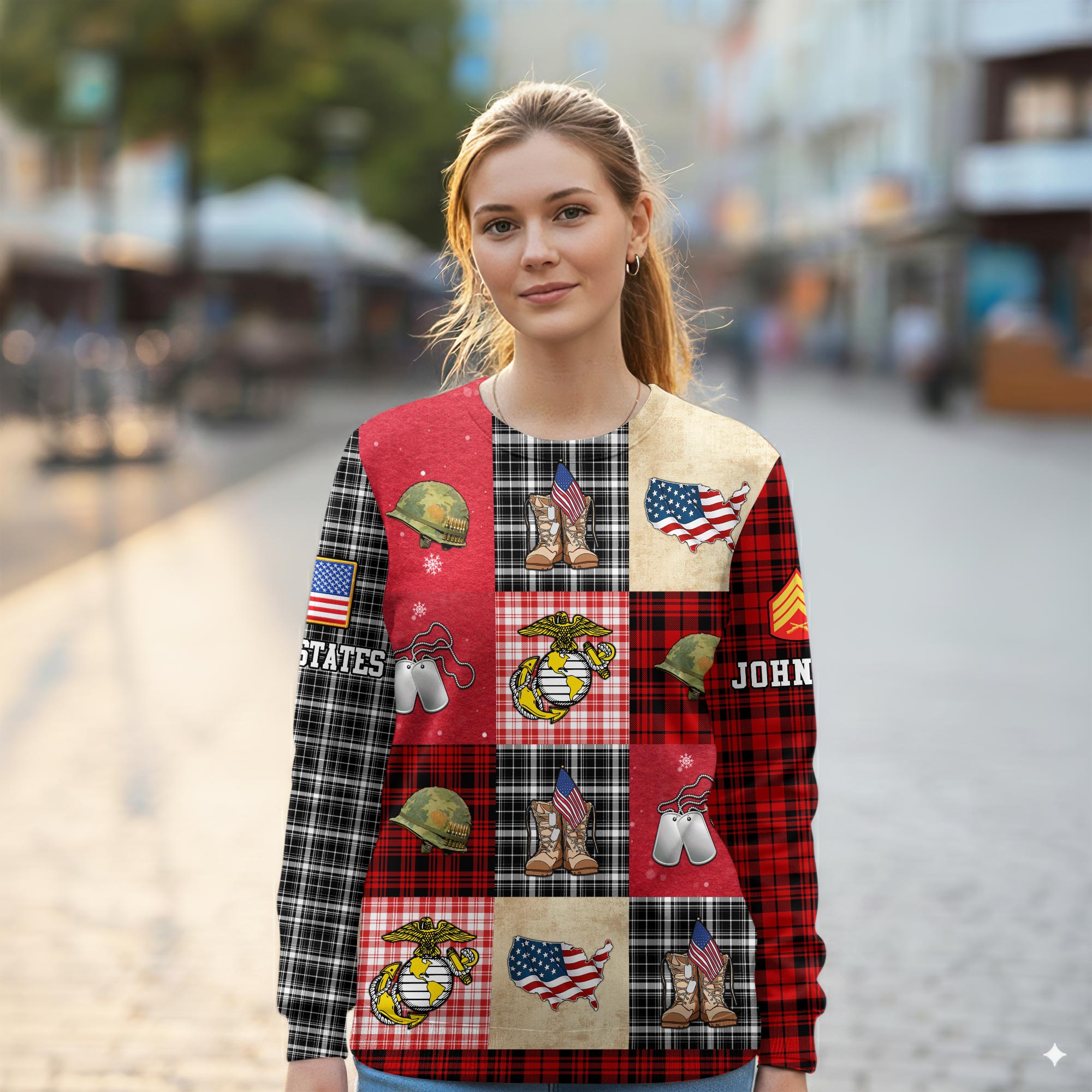 US Marine Corps, E 4 Marines Corporal - Women Sweatshirt - Image 2