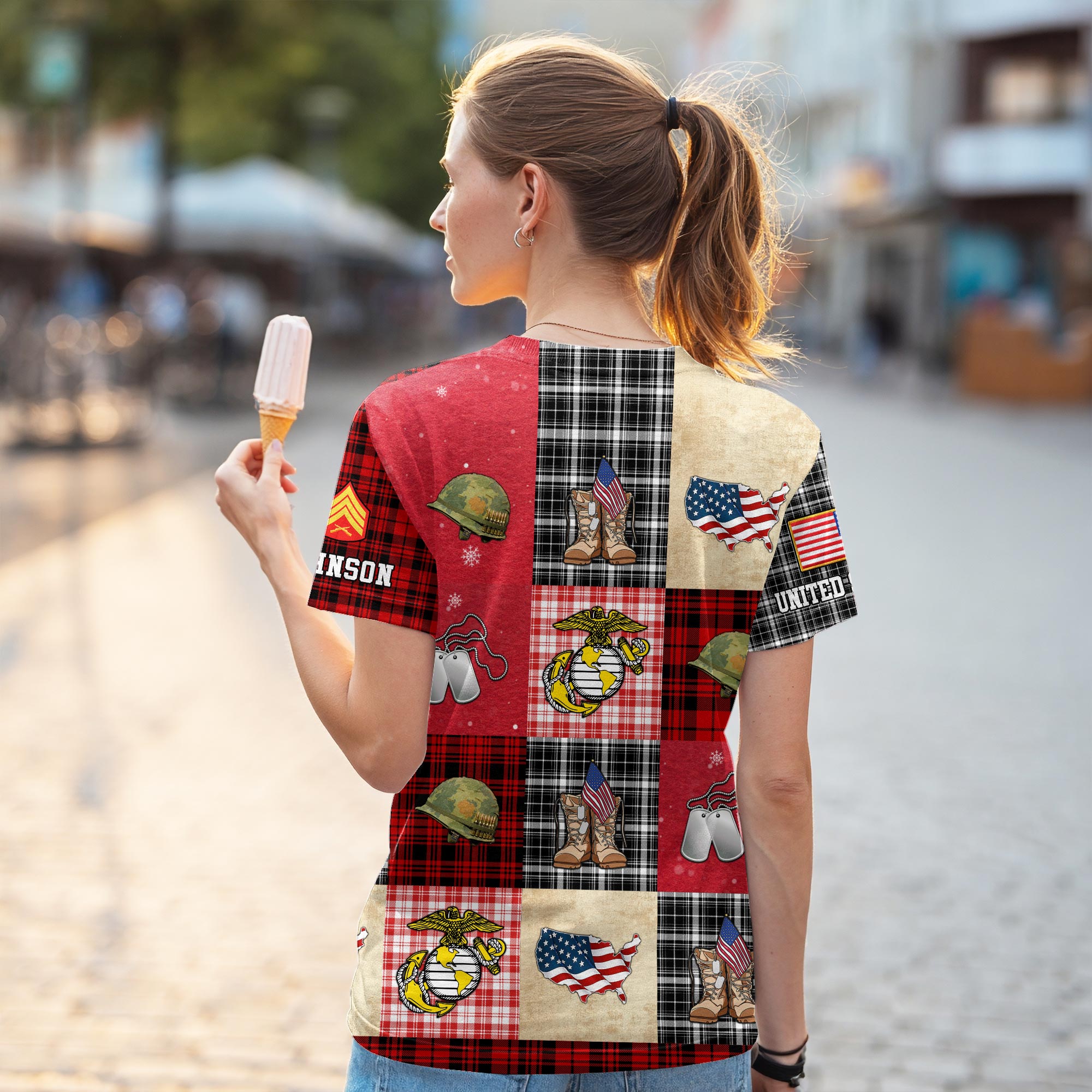 US Marine Corps, E 3 Marines Lance Corporal - Women T-Shirt - Image 3