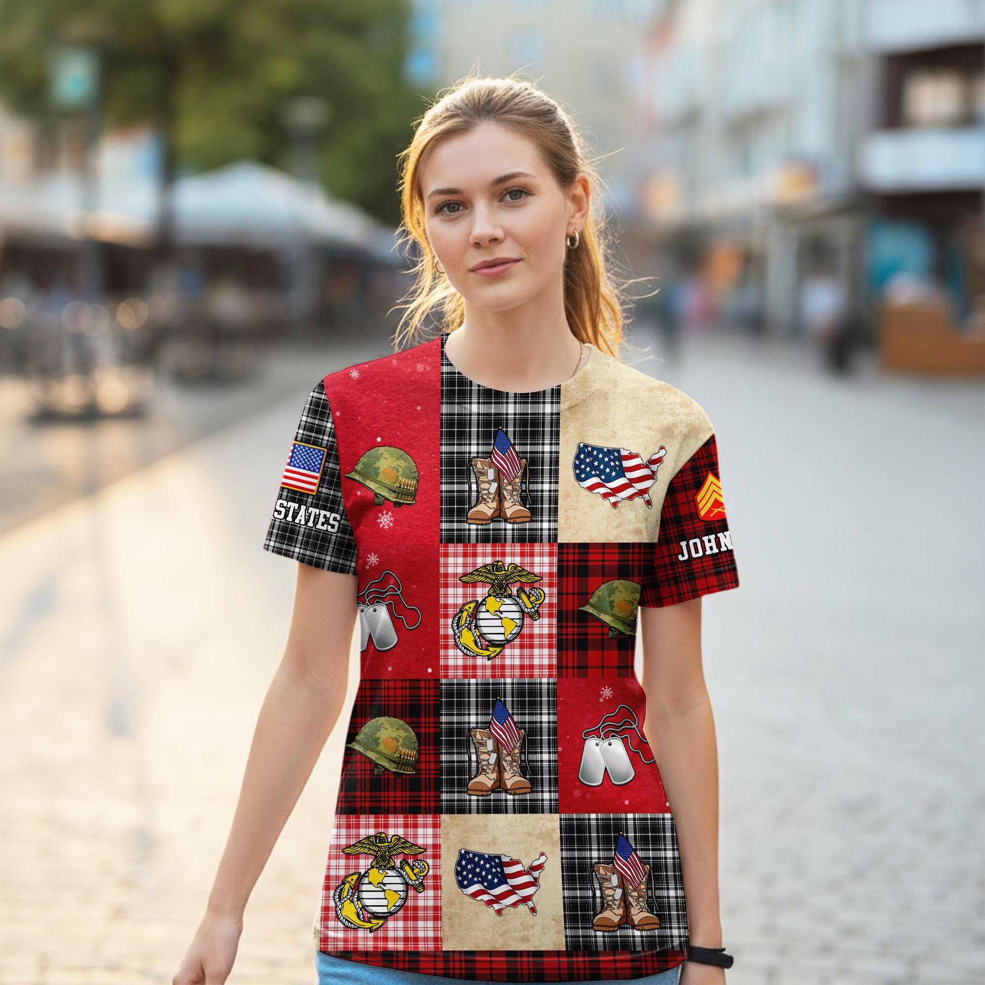 US Marine Corps, E 3 Marines Lance Corporal - Women T-Shirt - Image 2