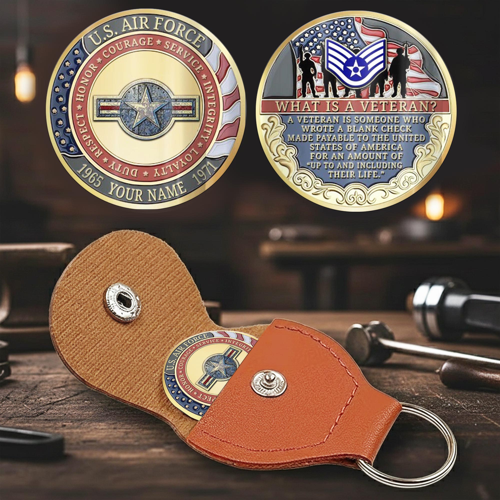 US Air Force, Proud To Have Served - Military Printed Challenge Coin - Image 2