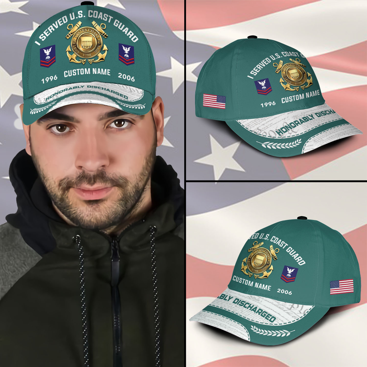 US Coast Guard, Duty, Honor, Country - Classic Cap - Image 3
