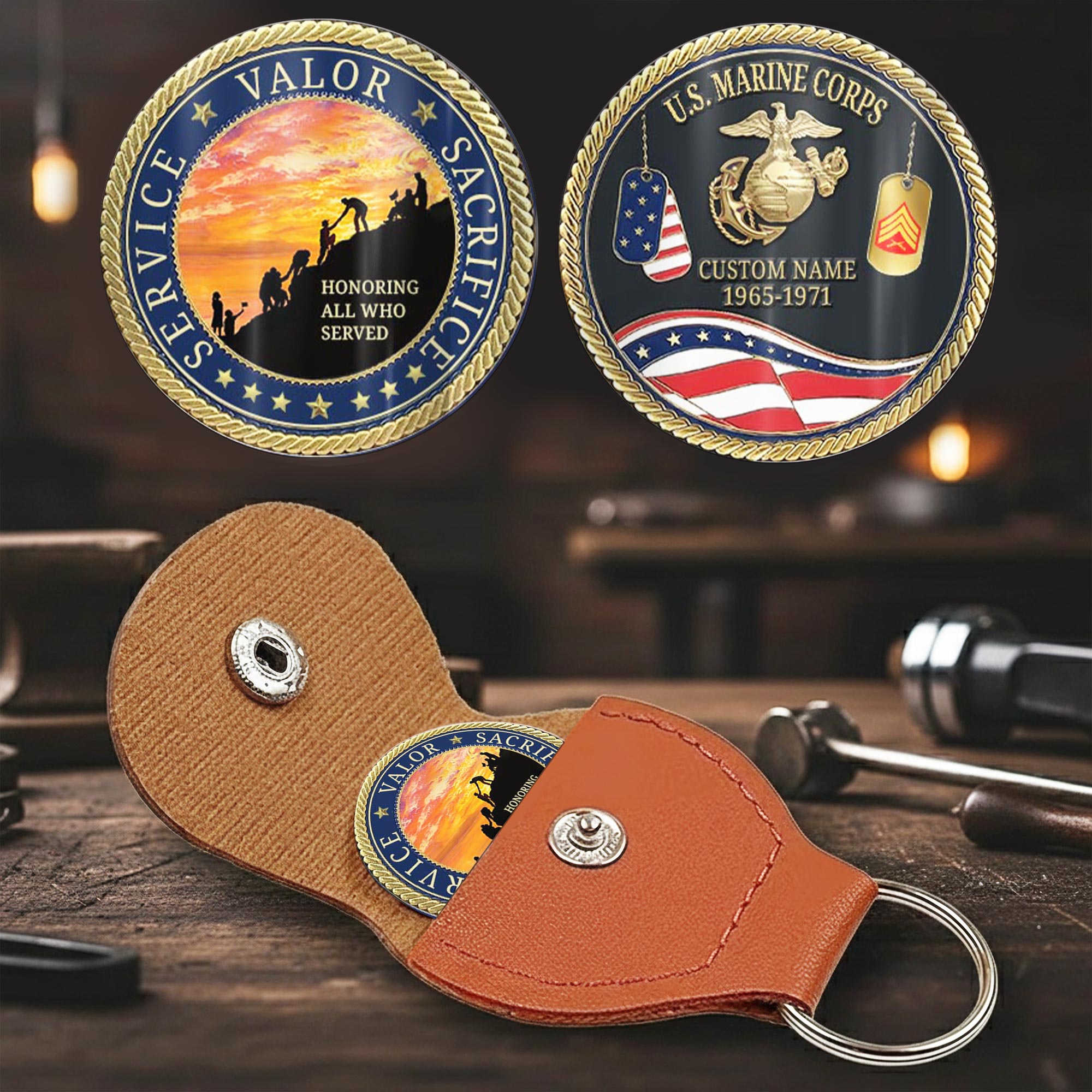 US Marine Corps, E 9 Marines Sergeant Major - Military Printed Challenge Coin - Image 2