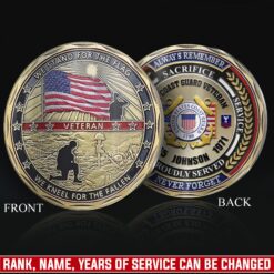 US Coast Guard, E 3 Blue - Military Printed Challenge Coin